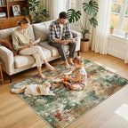 Washable Area Rugs 4'x6' Non-Slip Modern Abstract Soft - Image 2