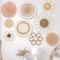 Chunful 9 Pcs Boho Nursery Wall Decor Daisy Flower Basket Decor, Pink Brown