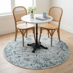 Unique Loom Sofia Collection Area Rug - Casino (3' 3" Round, Light Blue/Ivory)