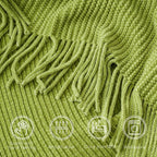 Battilo Lime Green Throw Blanket for Couch, 50"x60"