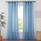 NICETOWN Stone Blue Sheer Curtains 90 Inches Long, Grommet Airy & Lightweight by NICETOWN