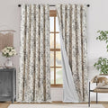 jinchan Lined Linen Blend Curtain Floral Curtains by JINCHAN