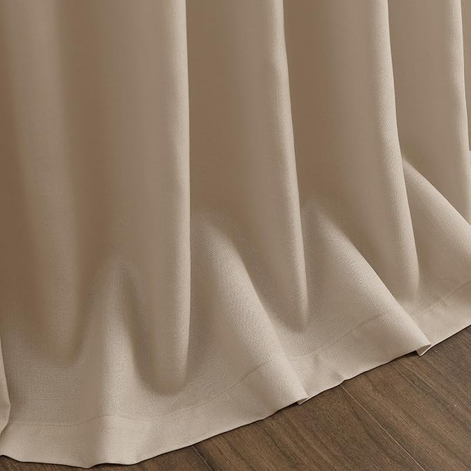 Sepia Beige Linen Curtains 112 Inches Long - Image 9