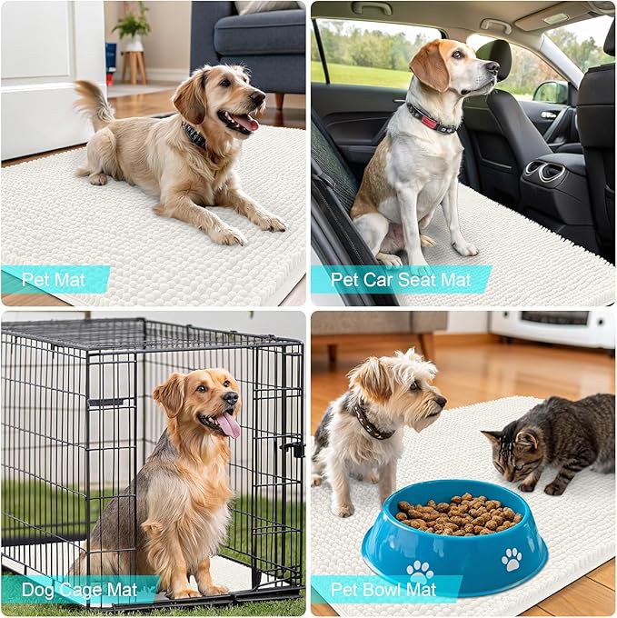 OLANLY Dog Door Mat for Muddy Paws 47x32, Absorbs Moisture and Dirt, Absorbent - Image 7