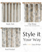 jinchan Linen Curtains Floral Curtain 84 Inch Length - Image 5