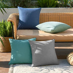 MIULEE Pack of 4 Decorative Outdoor Throw Pillow Covers Linen Waterproof Pillow - Image 3