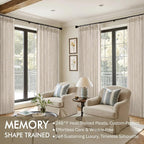 MIULEE Pinch Pleated Thick Linen Curtains 90 Inches Long 2 Panels - Image 2