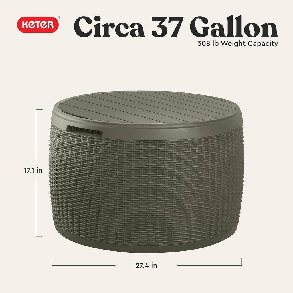 Keter Circa 37 Gallon Resin Deck Box Stool