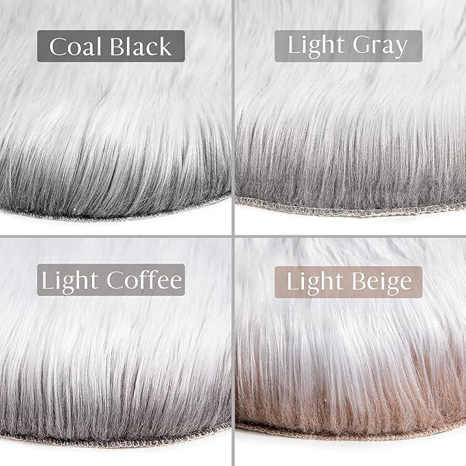 Ashler faux fur rug, Fluffy Shaggy Area Rug Ultra Soft 2 x 2.9 Feet Rectangle - Image 5
