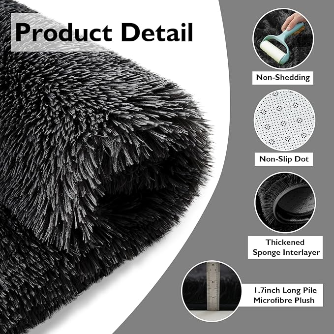 8x10 Fluffy Area Rugs for Living Room, Shag Area Rug for Bedroom - Image 3