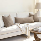 MIULEE Pack of 1 Light Brown Long Body Lumbar Decorative Throw Pillow Cover - Image 4