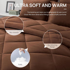 Love's cabin Full Comforter Set, 7 Pieces Bed in a Bag, Brown