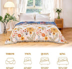 MSGKV Boho Throw Blanket for Couch Chair 100% Cotton Floral Blanket 50"x60" - Image 6
