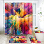 ArtSocket Bathroom Sets with Shower Curtain and Rugs, Set of 4 Grey Yellow