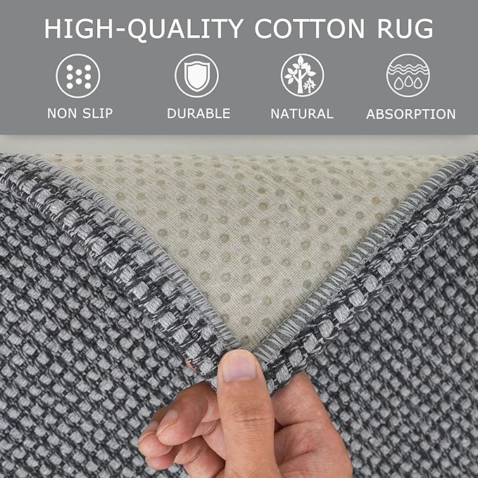 KOZYFLY Washable Area Rug 6x9 ft Rubber Backed Non Slip Rugs - Image 6