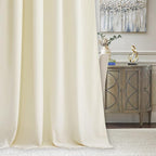 RYB HOME Ivory White Velvet Curtains 72 inches - Image 4