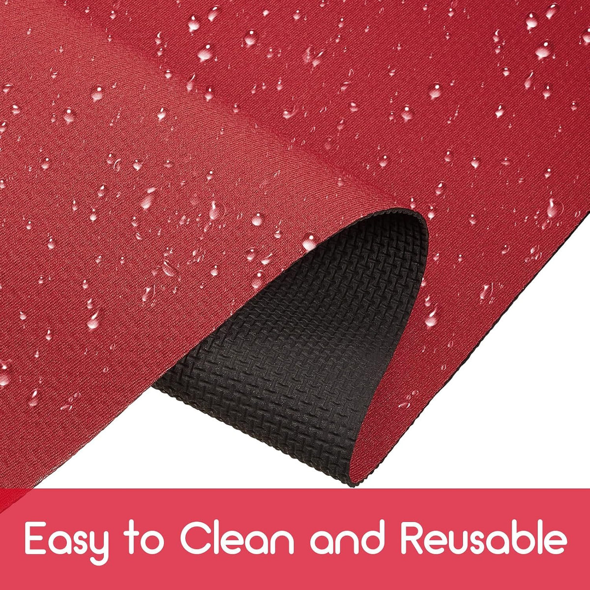 Boao 20 X 2.3 Ft Neoprene Carpet Runner Dark Red, Non Slip Rubber Backed