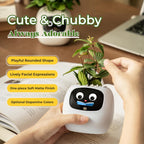 Ivy AI Smart Planter Intelligent Flower Pot for Home Decoration Plants Companion Neat Desk Setup Gift Pet Planter Robot Guidance on Plant Care with Emojis (Cream)