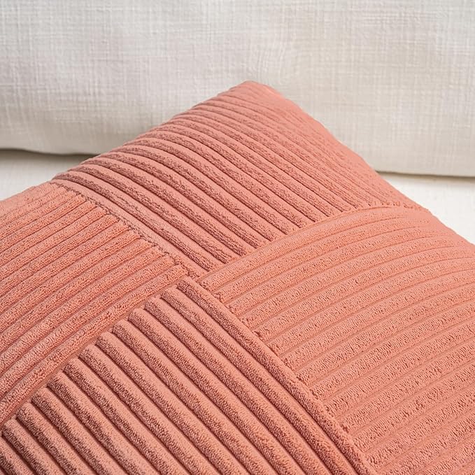Fancy Homi 2 Packs Coral Lumbar Decorative Throw Pillow Covers 12x20 Inch - Image 3