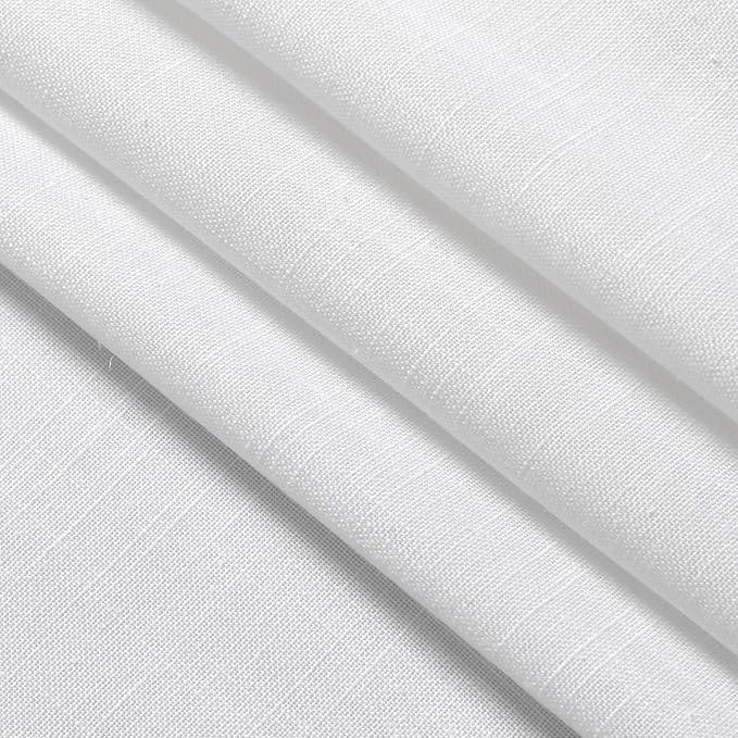 Nanspring White Semi Sheer Linen Textured Valances - Image 7