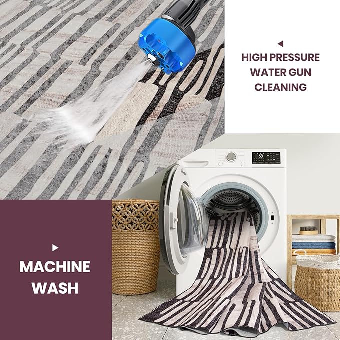 Washable Rugs 8x10 Area Rugs for Living Room- Modern Abstract Rugs for Bedroom - Image 3