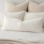 MIULEE Textured Boucle Lumbar Pillow Cover for Bed 14x36 Dark Brown