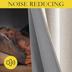 NICETOWN Brich Vintage Open Linen Weave Flax Thermal Curtains, 100% Blackout - Image 5