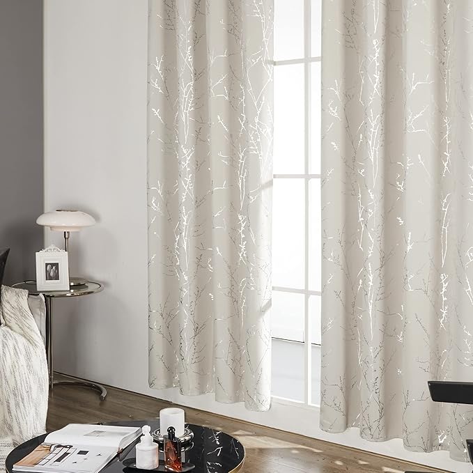 Deconovo Short Kitchen Curtains, Room Darkening Curtain Beige, Thermal - Image 5