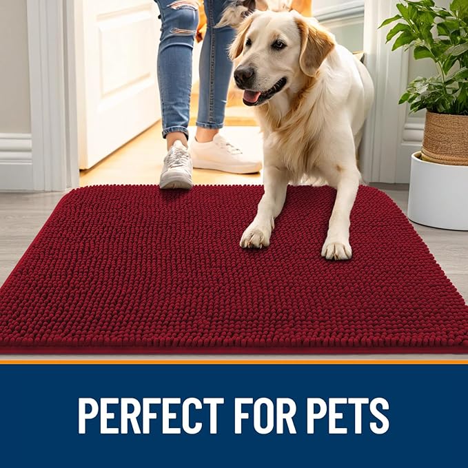 OLANLY Dog Door Mat for Muddy Paws 47x32, Absorbs Moisture and Dirt, Absorbent - Image 6