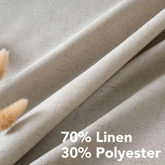 H.VERSAILTEX Living Room Linen Curtains Semi Sheer Curtains Nickel Grommet - Image 4
