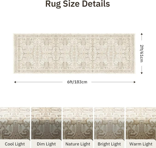 2x6 Hallway Washable Runner Rug - Image 2