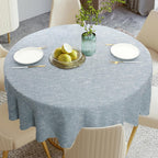 Rakila Linen Textured Round Tablecloth Solid Color Cotton Linen Heavy Duty Fabric Water Resistant Table Cover for Dining, Farmhouse, Kitchen, Tabletop Decoration (48inch, Light Gray)