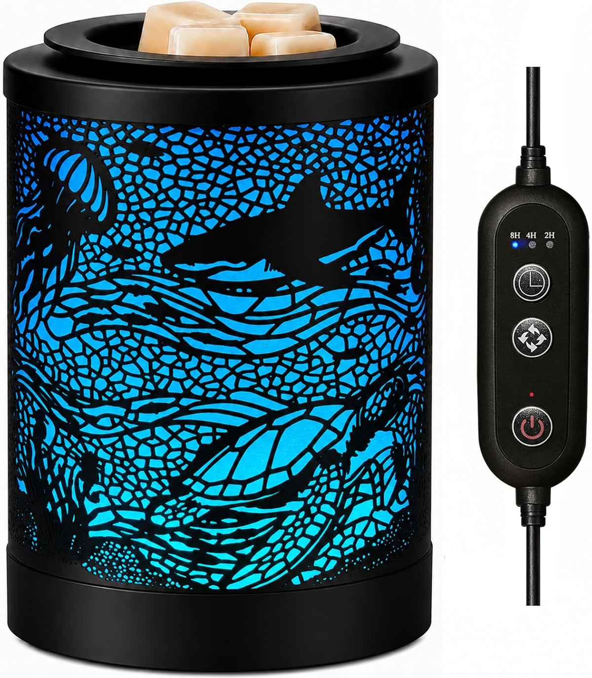 Wax Warmer, Wax Melt Warmer with 7-Color LED Night Light & 2/4/8H Timer