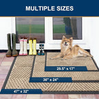 Smiry Front Door Mat Outside Entrance, Heavy Duty Sturdy Natural Rubber Doormat - Image 2