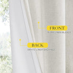 NICETOWN Extra Long Linen 100% Blackout Curtains 102 inches Length 2 Panels Set - Image 5