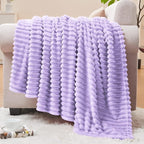 BEDELITE Fleece Throw Blanket for Couch – 3D Ribbed Jacquard Soft and Warm by BEDELITE