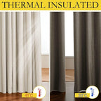 NICETOWN Linen Blackout Curtains 54" Long - Image 3
