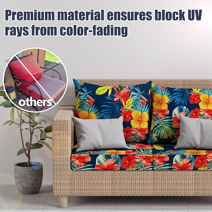 8Pcs Stretch Patio Cushion Covers, Outdoor Couch & Sofa Replacement Slipcovers - Image 3