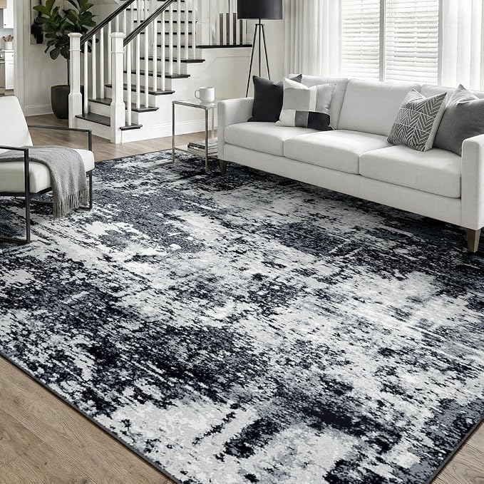 Washable Area Rugs 6'x9' Non-Slip Modern Abstract Soft by RELEANY