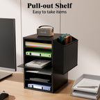 Unionly 6 Tier Adjustable Mail Sorter,Wood Paper Organizer for Class,Office