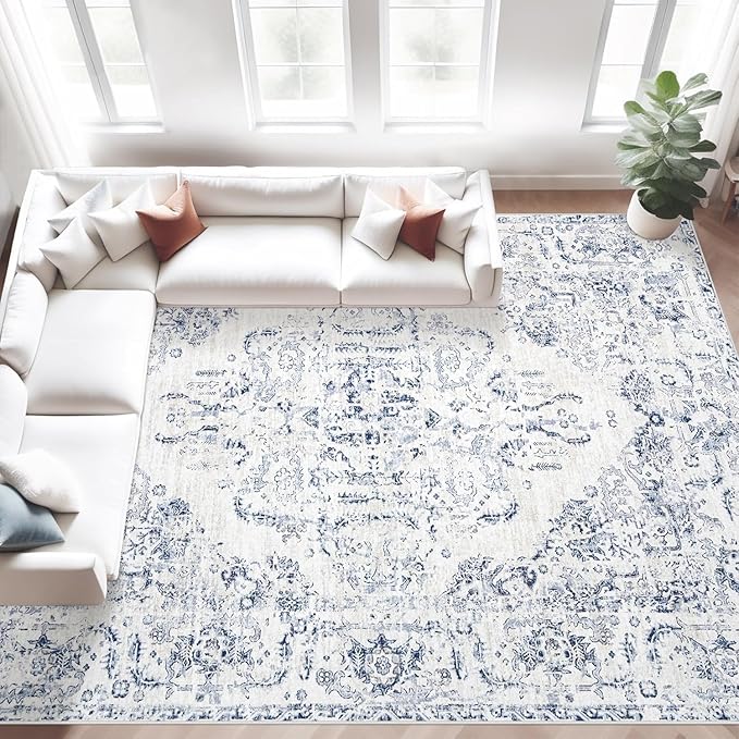 10x14 Area Rugs for Living Room: Washable Rug Vintage Large Rugs Soft Non Slip by MXSANYOORUG