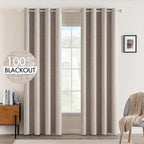 MIULEE Blackout Curtains for Bedroom Polyester Texture Thermal Insulated by MIULEE