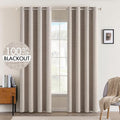 MIULEE Blackout Curtains for Bedroom Linen Texture Solid Thermal Insulated by MIULEE
