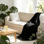 HIMEET Black Ribbed Throw Blanket - Image 4