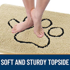 OLANLY Dog Door Mat for Muddy Paws 36x24, Paw Print Design, Absorbs Moisture - Image 4