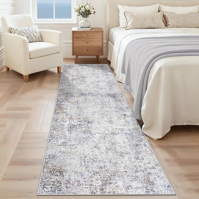 XLUEZ 2x8 Runner Rug for Hallway, Washable Modern Abstract Runner Rugs Neutral - Image 2