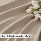 MIULEE Taupe Back Tab Blackout Curtains 108 Inch Long 2 Panels Set - Image 6