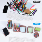 Desk Organizers Set with Mesh Pen Holder Cup, Rose Gold