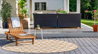 Unique Loom Jill Zarin Outdoor Collection Area Rug - Napa (4' 1" Round, Beige/ Brown)