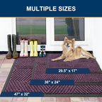 Smiry Front Door Mat Outside Entrance, Heavy Duty Sturdy Natural Rubber Doormat - Image 2